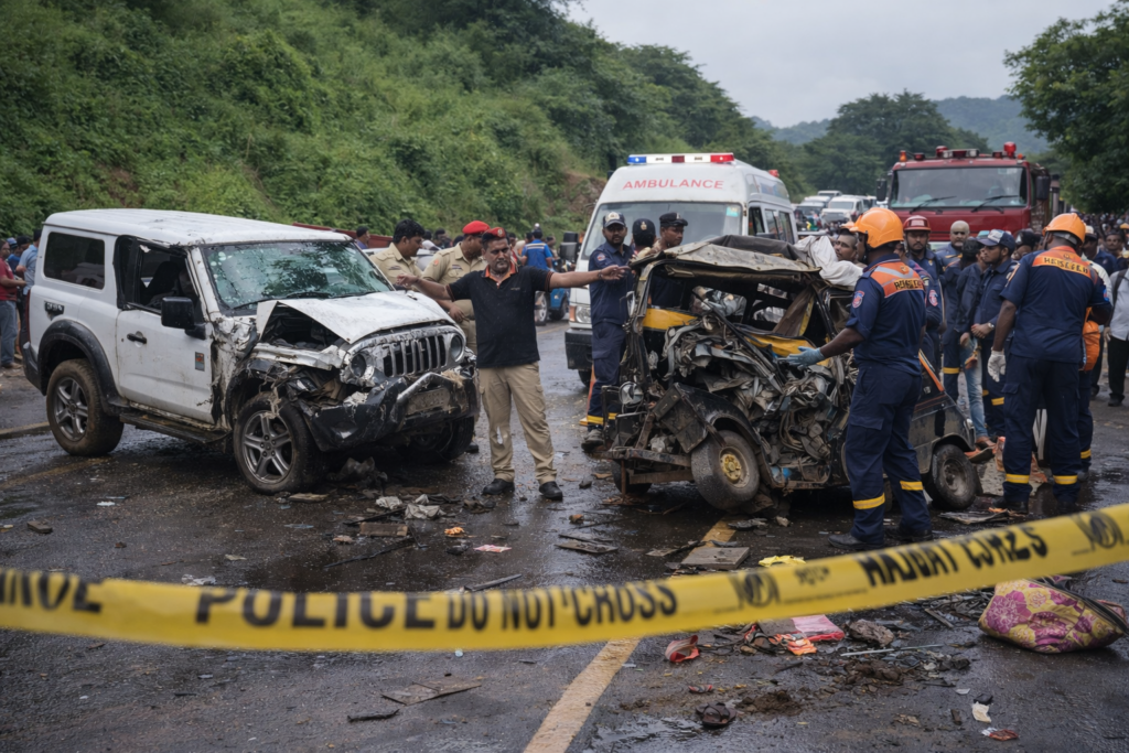 Tragic Multi-Vehicle Collision in Ratnagiri District Claims 5 Lives chatgpt image jan 28, 2026, 08 17 41 pm